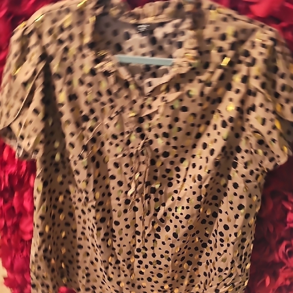 Stylish Brown Polka Dot Women's Top